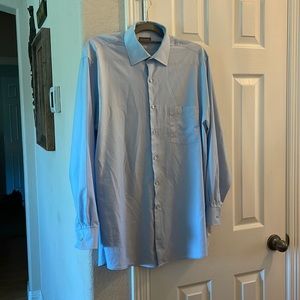 Van Heusen long sleeve blue button up dress shirt 16 1/2”